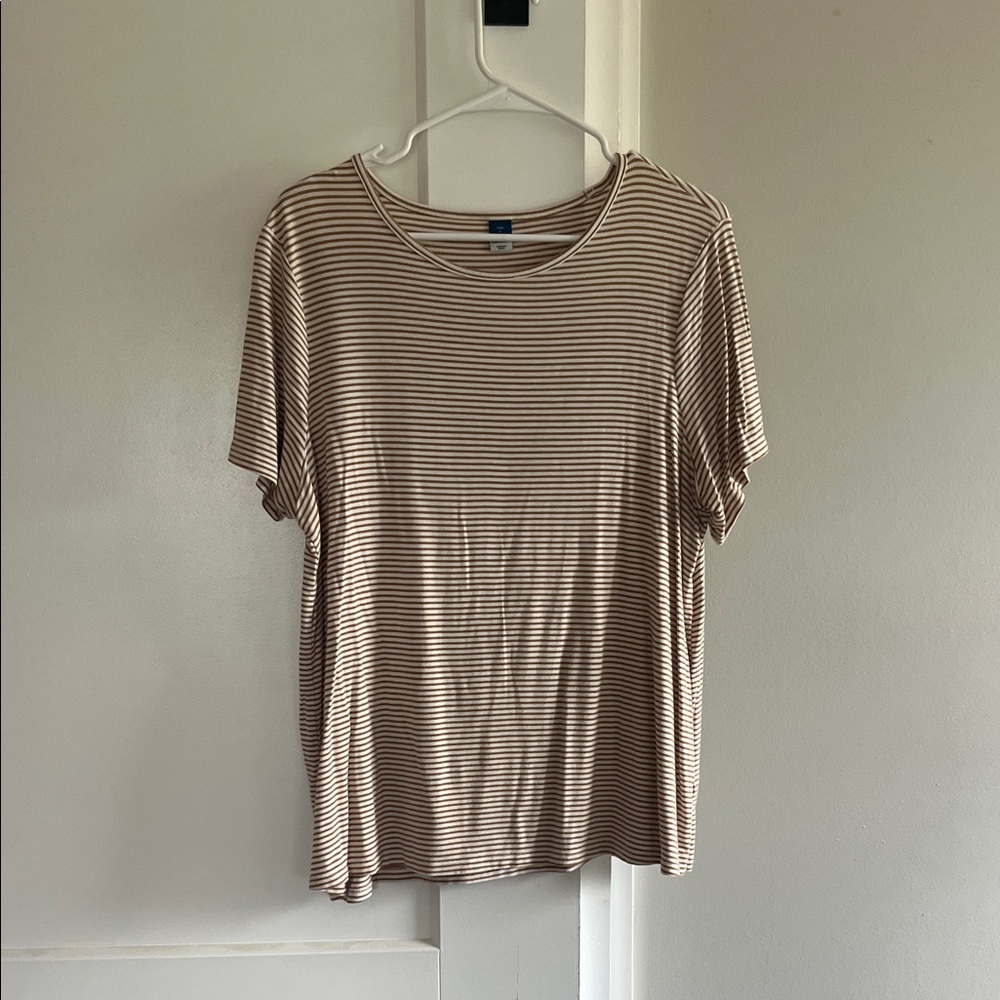 Old Navy Brown Striped Short Sleeve Tee